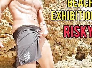 Masturbation, Publik, Gigantisk kuk, Strand, Juckande, Exhibitionist