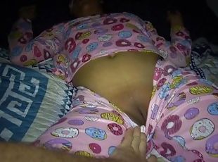 dirty stepdad enjoys getting into her stepdaughters room to play with her pussy now shes pregnant
