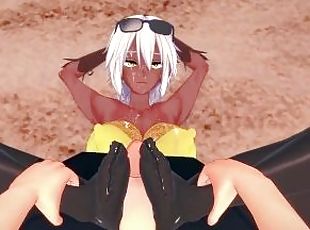 Mariah Gives You a Footjob At The Beach! JoJo's Bizarre Adventure Feet POV