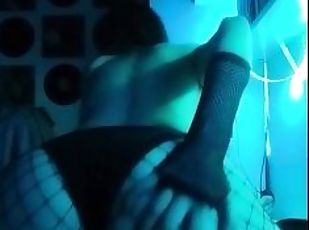 Levrette, Masturbation, Amateur, Maison, Couple, Culotte, Ejaculation, Résille, Chevauchement, Sexe habillé