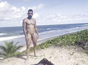 Nudists, Publisks, Homoseksuāls, Pludmale, Fetišs, Solo, Muskuļots, Ekshibicionists, Penis, Mirdzēt