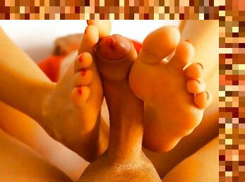 My first time giving a footjob