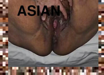 asiático, traseiros, estilo-cão, cona-pussy, esposa, amador, mulher-madura, penetração-de-braço, bbw, pov