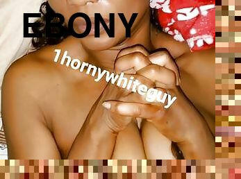 Horny white guy fucking and cumming on sexy ebony Haitian ???????? MILF tits
