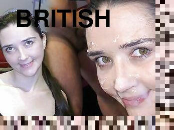 British brunette tit cummed before facials