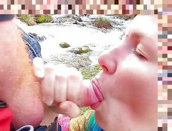 vieux, en-plein-air, public, amateur, mature, fellation, ejaculation-sur-le-corps, couple, hirondelle, ejaculation