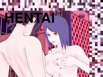 Konan and I have intense sex in a secret room. - NARUTO Hentai