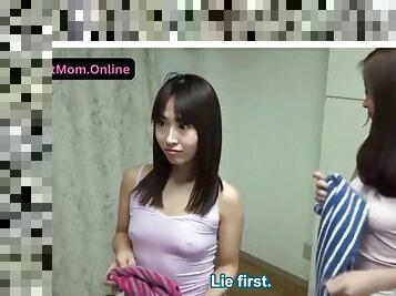 Hot Japanese mom and aunt seduce