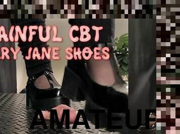 Painful CBT in Mary Jane Shoes - Bootjob, Shoejob, Ballbusting, CBT, Trample, Trampling, Crush