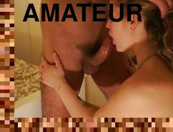 amateur, fellation, énorme-bite, française, ejaculation, blonde, bite