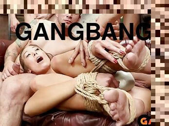 GANG BANG HARDCORE - Bondage gf gangbangs in interracial group sex session