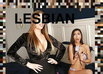 Britney Amber and Gianna Dior Lesbian Sexting Hijinx
