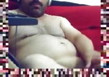 Fat arab guy masturbating
