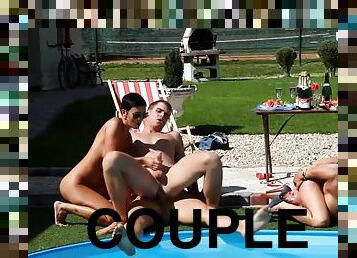 en-plein-air, anal, énorme-bite, couple, sexe-de-groupe