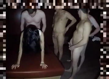 gangbang, francés, follando, cornudo, club