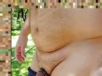 gorda, peluda, masturbación, al-aire-libre, público, hardcore, gay, paja, regordeta, regordeta-chubby