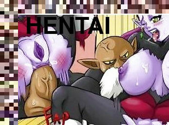 extremo, monstro, anal, interracial, hardcore, penetração-de-braço, anime, hentai