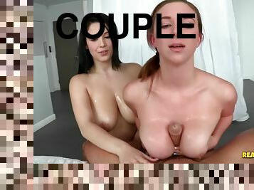 gros-nichons, chatte-pussy, babes, énorme-bite, lesbienne, fellation-profonde, couple, trio, naturel, gros-seins