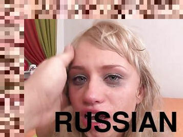 Naughty Russian teen hardcore extreme blowjob porn scene