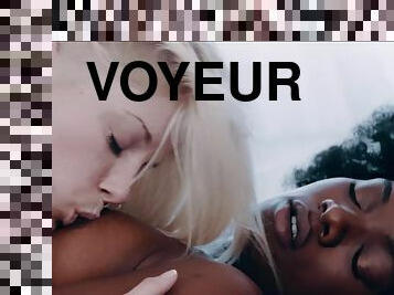 chatte-pussy, interracial, lesbienne, black, cam, voyeur, naturel, percé, dure, petits-seins