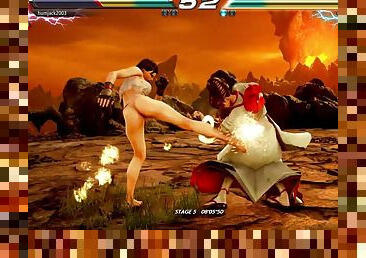 Naked girl fights with monsters in video game