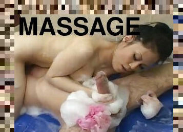 Soapy massage with sensual Asian beauty