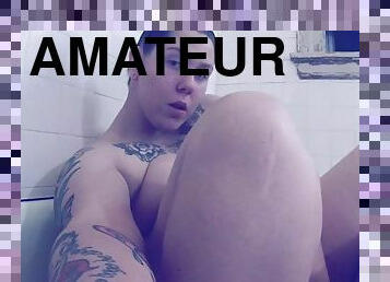 masturbācija-masturbation, amatieris, tūpļa, bbw, dildo, pakaļa-butt, solo, tetovējums, ķircināt