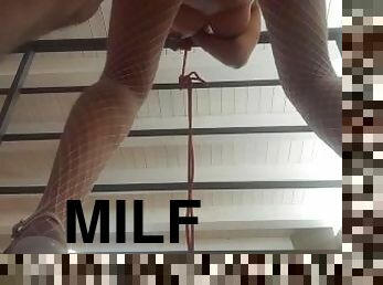 fajka, milfka, fajčenie, creampie, bdsm, väzba, semeno, jebanie, rybia-sieť, zväzovanie