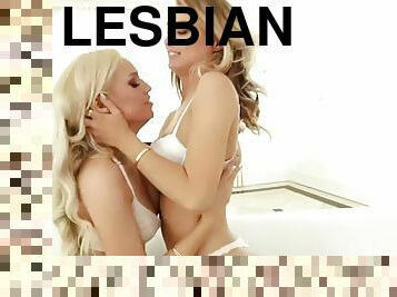Blonde lesbian bomshells enjoy a nasty anal