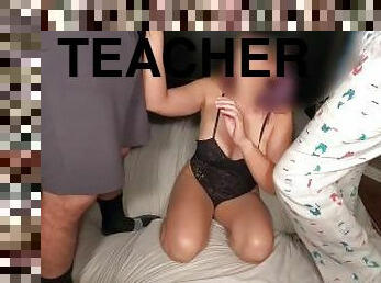 PAWG Teacher Fucked By Two Students.