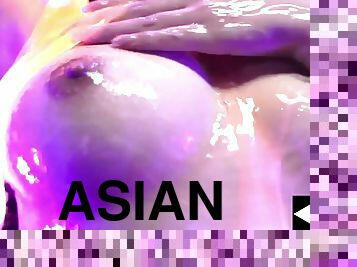 Depraved asian teen oiled up adult clip