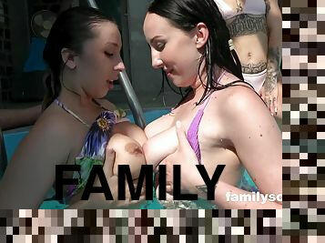 Step Family Pool Party Insane Group Sex