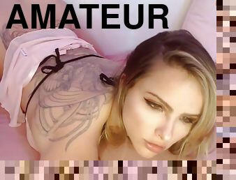 onani, amatør, blowjob, tenåring, webkamera, alene, nydelig, tattoo