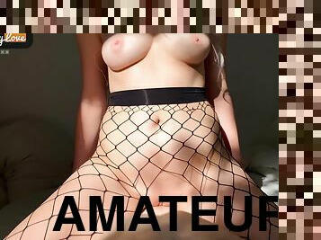 amateur, ados, hardcore, point-de-vue, naturel, résille, belle