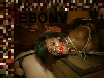 Ebony slave in stockings big black cock had sex