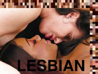 The hottest interracial pair in steamy lesbian scene