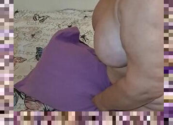 Fat nasty bbw granny fucks a pillow.