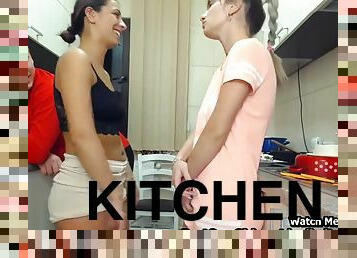 3Some Sex Making Out Fun In Kitchen Cam Show Voyeur