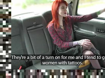 Female taxi driver pussylicked by ginger brit