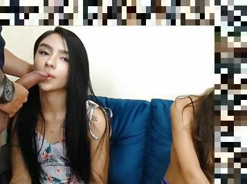 Teen libertines have fun on webcam - amateur group sex