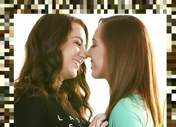 Jenna Sativa and Lily Adams licking with vigorous energy