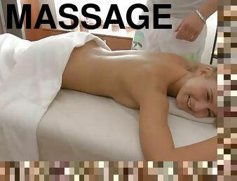 An erotic massage for a sexy blonde teen