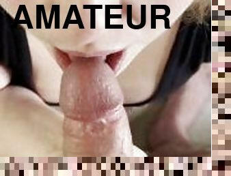 store-pupper, kone, amatør, blowjob, milf, par, mann, cum, pikk