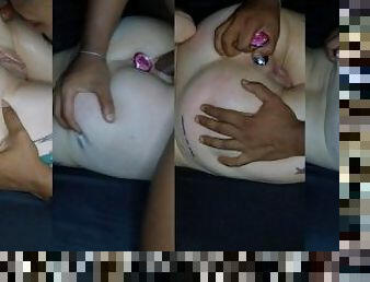 amateur, anal, interracial, adolescente, corrida-interna, negra, brasil, doble, polla, penetración