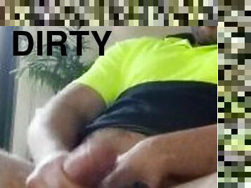 Tradie in Hi Vis Wanks While Sniffing Dirty Underwear