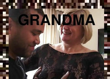 Railed Grandma Blowing Huge Black Male Pole