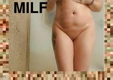 pantat, mandi, payudara-besar, amatir, jenis-pornografi-milf, mandi-shower, seorang-diri, basah, tato