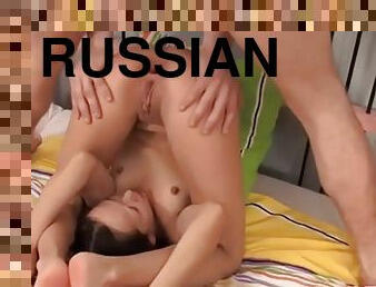 Lusty Russian brunette girlfriend Codi in oral sex action