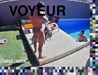 party, publik, gay, kamera, gruppsex, spion, voyeur, webbkamera, pool, fetisch