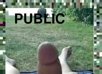 masturbation, en-plein-air, public, amateur, énorme-bite, plage, solo, exhibitionniste, parc, bite